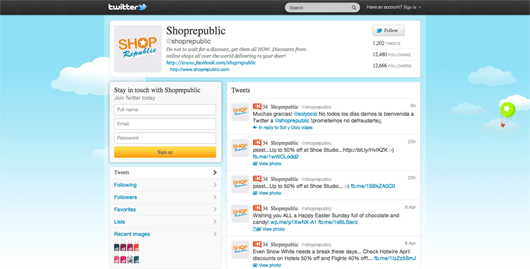 Twitter di ShopRepublic